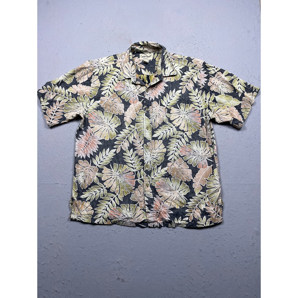 Cooke Street Shirt 100% Cotton Tropical Leaf Print XL Mens